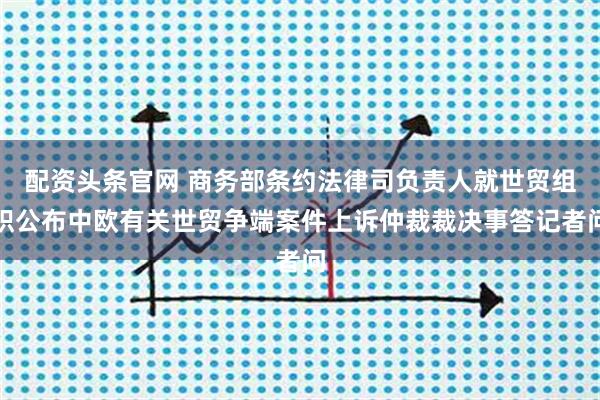 配资头条官网 商务部条约法律司负责人就世贸组织公布中欧有关世贸争端案件上诉仲裁裁决事答记者问