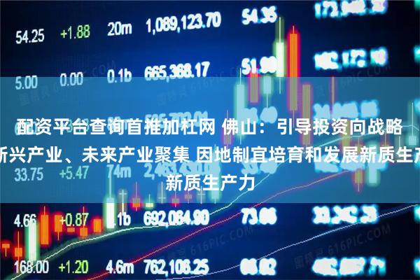 配资平台查询首推加杠网 佛山：引导投资向战略性新兴产业、未来产业聚集 因地制宜培育和发展新质生产力